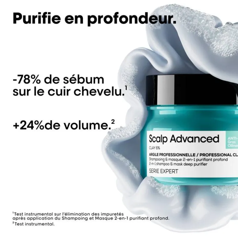 Argile professionnelle shampoing et masque 2-en-1 Scalp / 250ml