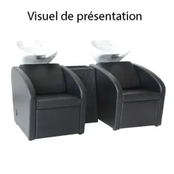 Bac à shampooing accoudoir concave Noir 65x74x71cm