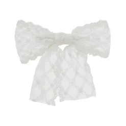 Barette cheveux avec noeud blanc