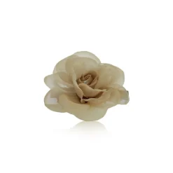 Barrette avec fleur beige en tulle