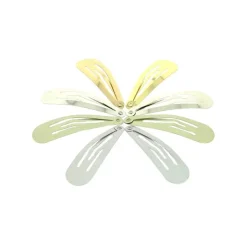 Barrette clic clac doré et argenté x8