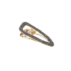 Barrette pince Cristal véritable Noire