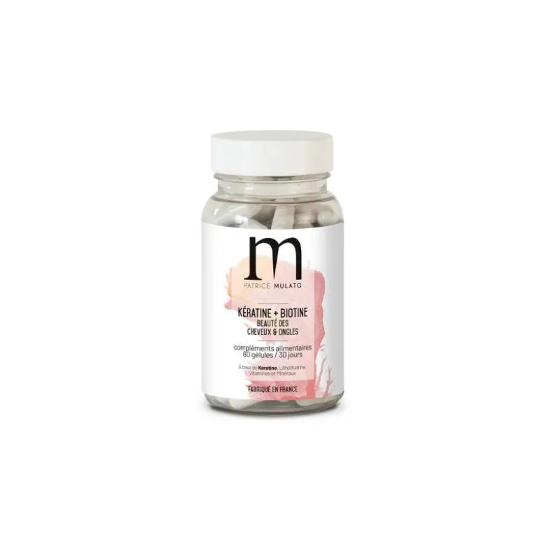 Beauté cheveux et ongles Kératine + Biotine compléments alimentaires - 60 gélules