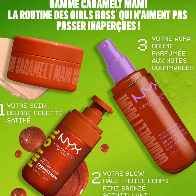 Beurre fouetté Fat Oil Body Caramelt Mami – hydratation 24H, éclat lumineux / 150ml