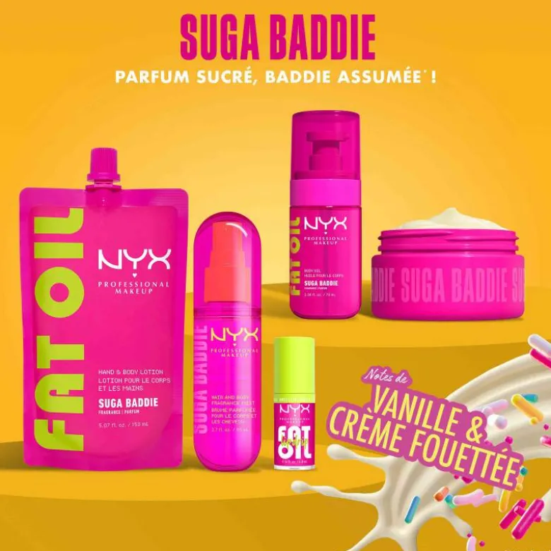 Beurre fouetté Fat Oil Body Suga Baddie – hydratation 24H, éclat lumineux / 150ml