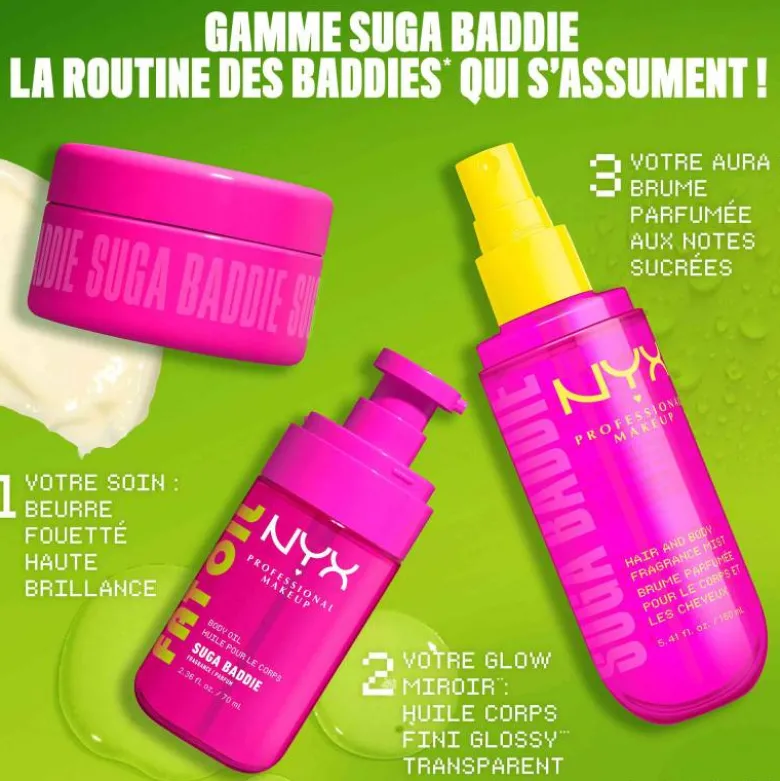 Beurre fouetté Fat Oil Body Suga Baddie – hydratation 24H, éclat lumineux / 150ml