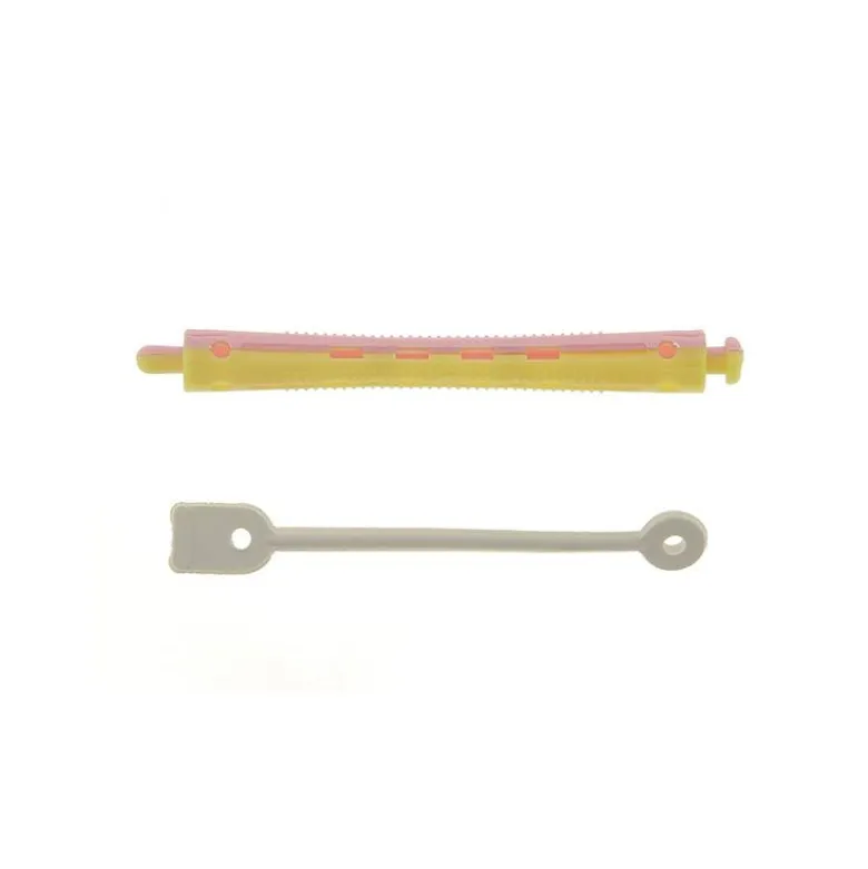 Bigoudis permanente longs 91x8mm x12 Rose & Jaune