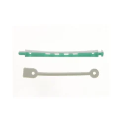 Bigoudis permanente longs 91x6mm x12 Vert & Blanc