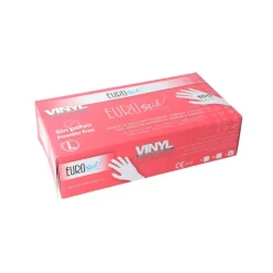 Boite de 100 gants jetables en vinyle transparent - Taille L