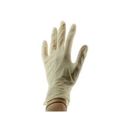 Boite de 100 gants latex sans poudre blanc- Taille L
