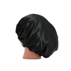 Bonnet de Nuit Satin Noir Beige