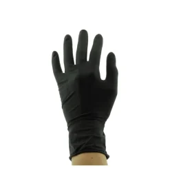 Boîte de 20 gants en latex non poudré jetables noirs - Taille S