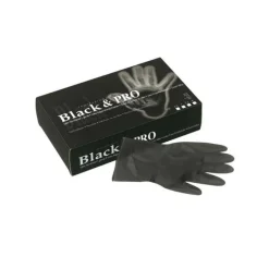 Boîte de 20 gants latex satin noir - Taille S