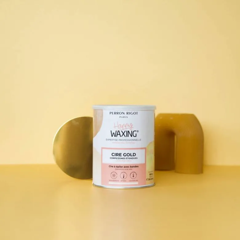 Cire avec bande Gold – épilation rapide, douceur, parfum monoï / 800g
