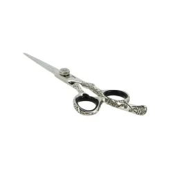 Ciseaux de coupe offset Argent motifs fleurs 5.5