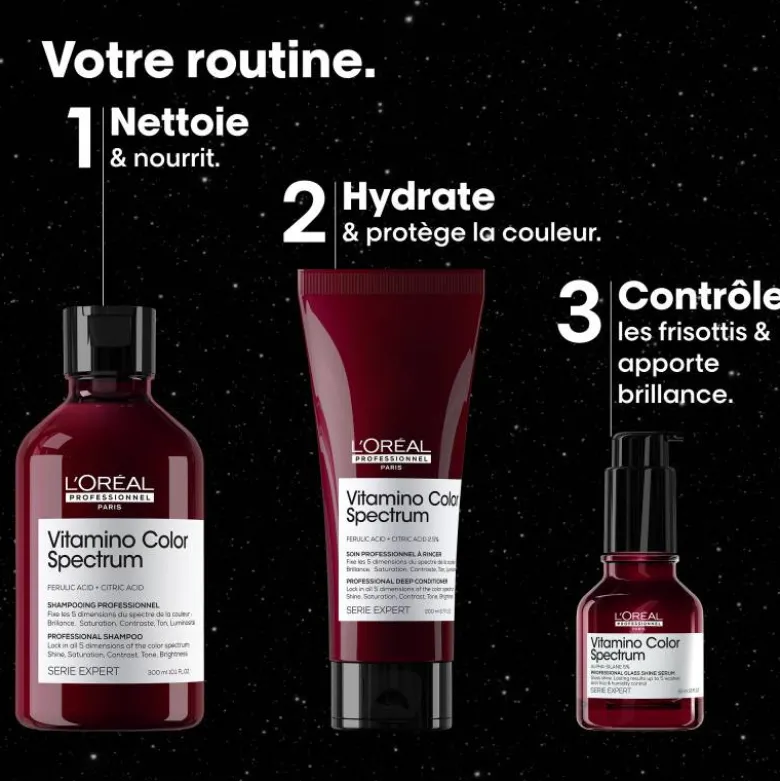 Coffret capillaire trio Vitamino Color Spectrum – éclat, protection, brillance / 590ml