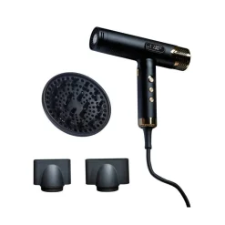 Coffret sèche-cheveux Divine Édition + brosse Fingerbrush Noir & Or