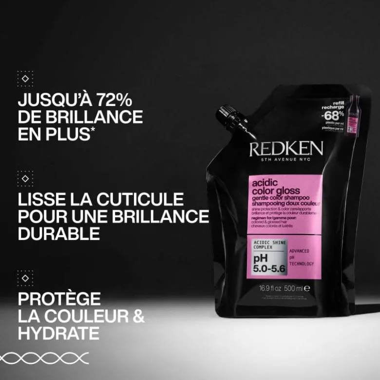Eco-Recharge Shampoing Acidic Color Gloss – Protection, hydratation et éclat / 500ml