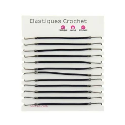 Elastique crochet Noir x12