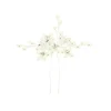 Epingle à chignon argentée avec fleurs et perles