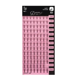 Extension de cils volume russe 6D Courbe naturelle 0.10x 7-8-9-10-11-12-13mm