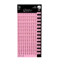 Extension de cils volume russe 5D Courbe naturelle 0.10x 7-8-9-10-11-12-13mm
