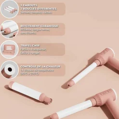 Fer à boucler Hair Gun II – 3 embouts, boucles variées, design ergonomique