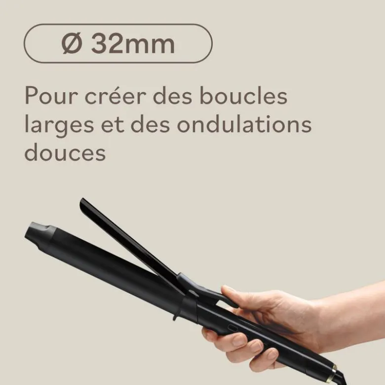 Fer à boucler à pince 32mm – Contrôle précis, effet naturel