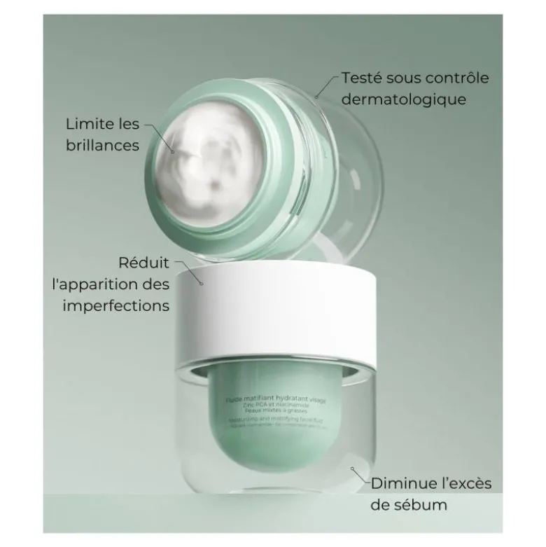 Fluide matifiant hydratant visage - Zinc PCA et Niacinamide Beauty Expert FACE / 50ml