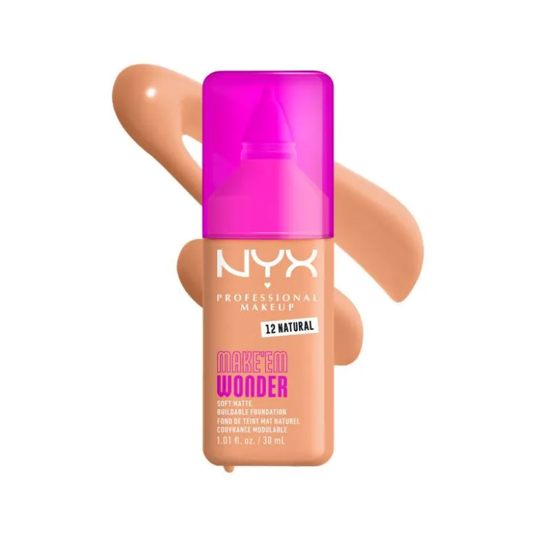 Fond de teint mat naturel couvrance modulable Make'em Wonder - 12 Natural / 30ml
