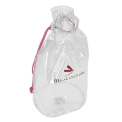 Grand pochon transparent Bleu Libellule 17 x 35cm