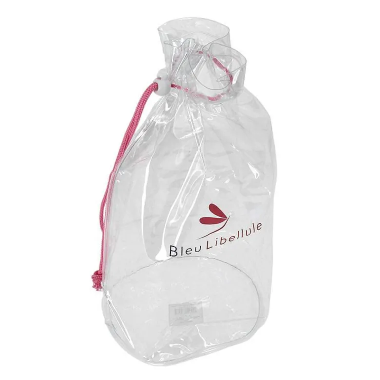 Grand pochon transparent Bleu Libellule 17 x 35cm