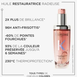 Huile capillaire Chroma Éclat – brillance, protection couleur, halo parfumé / 75ml