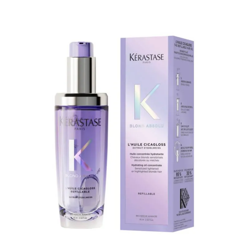Huile cheveux blonds Cicagloss – hydratation, réparation, éclat / 75ml