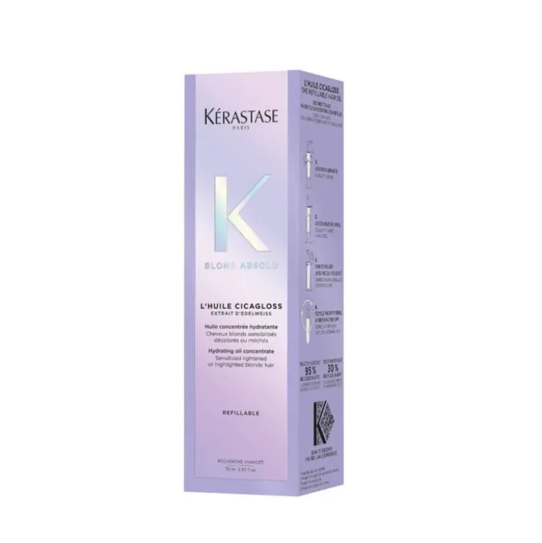 Huile cheveux blonds Cicagloss – hydratation, réparation, éclat / 75ml