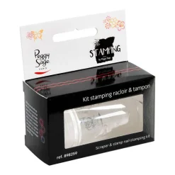 Kit racloir & tampon Stamping transparent