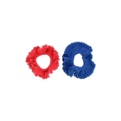 Lot de 2 chouchous crochet Rose et bleu