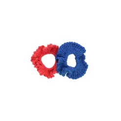 Lot de 2 chouchous crochet Rose et bleu