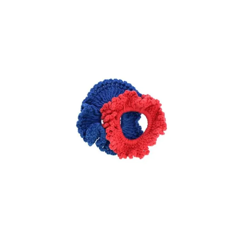 Lot de 2 chouchous crochet Rose et bleu