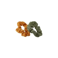 Lot de 2 chouchous en gaze de coton - Kaki et Moutarde