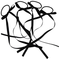 Lot de 4 élastiques avec nœud Noir