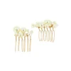 Lot de 2 peignes barrettes perles
