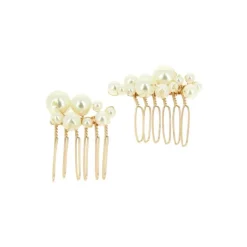 Lot de 2 peignes barrettes perles