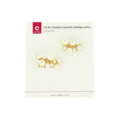 Lot de 2 peignes barrettes perles