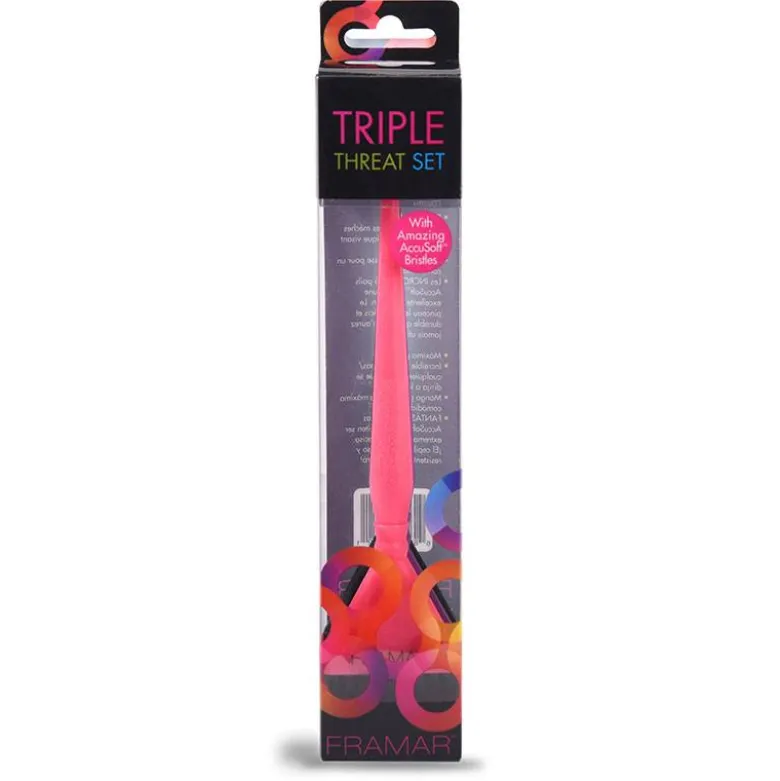 Lot de 3 pinceaux de coloration Noir Violet & Rose