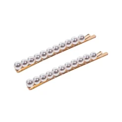 Lot de 2 pinces-guiches de 11 perles Blanche