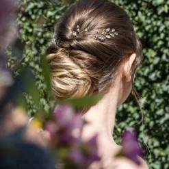 Lot de 3 épingles à chignon dorées avec cristaux