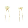 Lot de 2 épingles à chignon dorées avec perles
