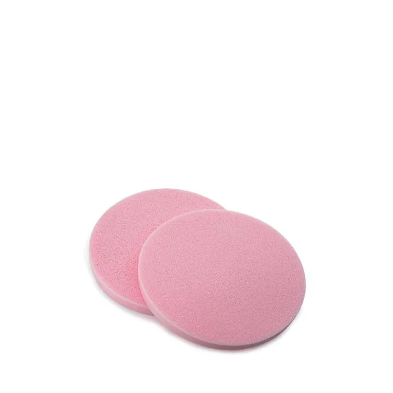 Lot de 2 éponges démaquillantes rondes Rose 11.5x0.8cm