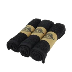 Lot de 6 serviettes en coton barber Noire